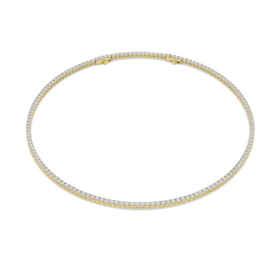 15CTW Round Shaped Lab Grown Diamond (F/VS) Necklace in 14K White Gold