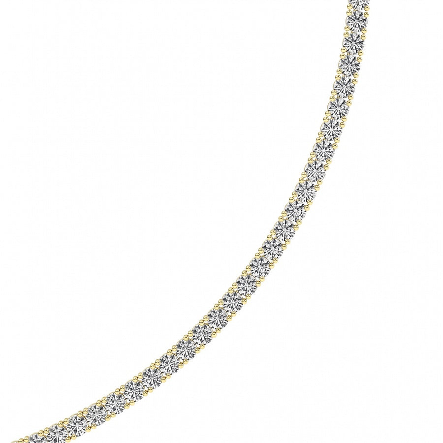 15CTW Round Shaped Lab Grown Diamond (F/VS) Necklace in 14K White Gold
