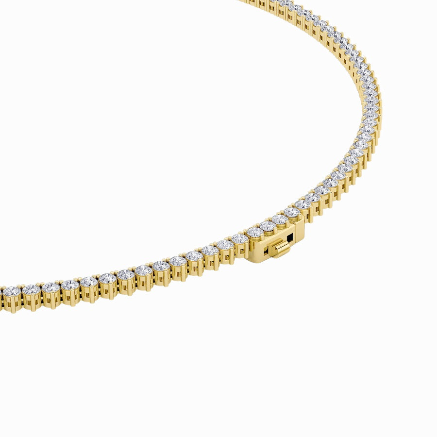 15CTW Round Shaped Lab Grown Diamond (F/VS) Three Prong Graduating Necklace in 14K Gold