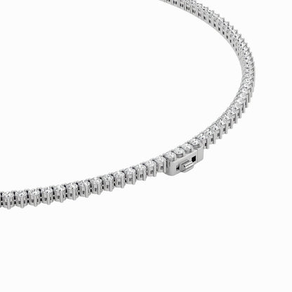 20CTW Round Shaped Lab Grown Diamond (F/VS) Three Prong Graduating Necklace in 14K Gold