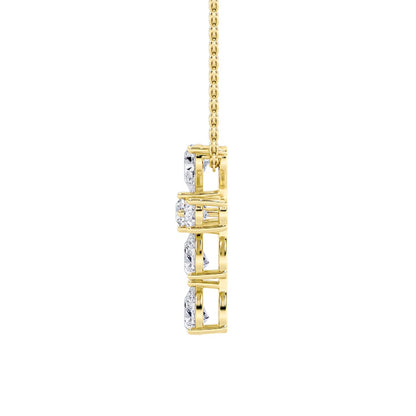 2.5CTW Pear Shaped Lab Grown Diamond (F/VS) Cross Pendant in 14K Gold