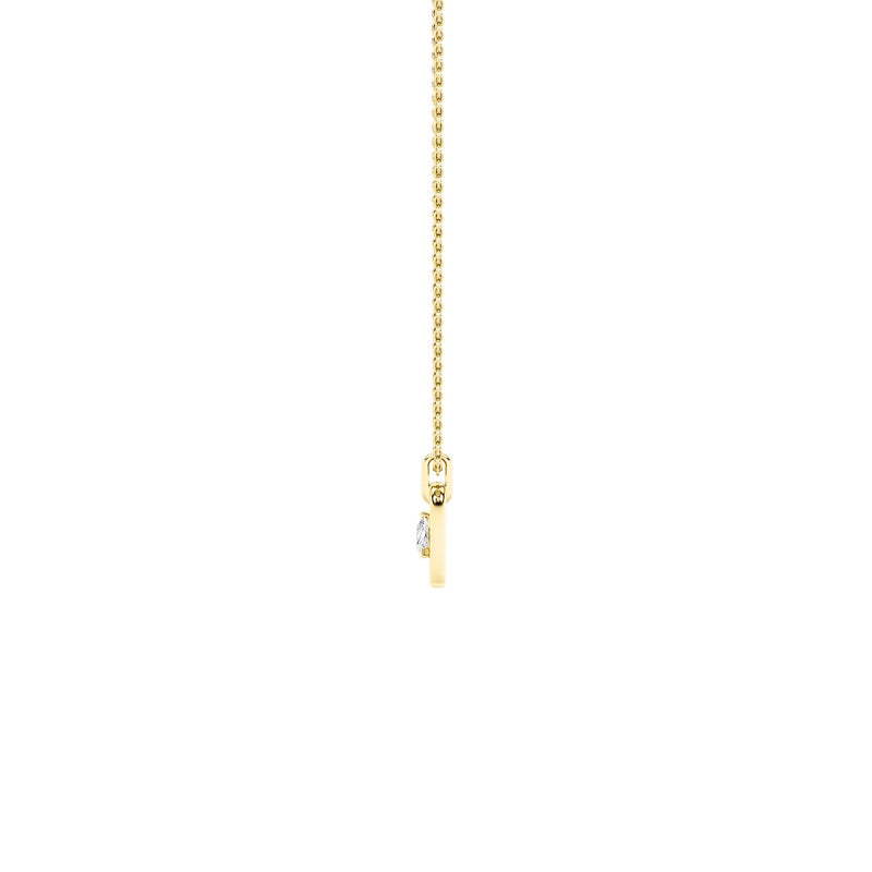 1CTW Pear Shaped Lab Grown Diamond (F/VS) Heart Shaped Dangle Pendant in 14K Gold