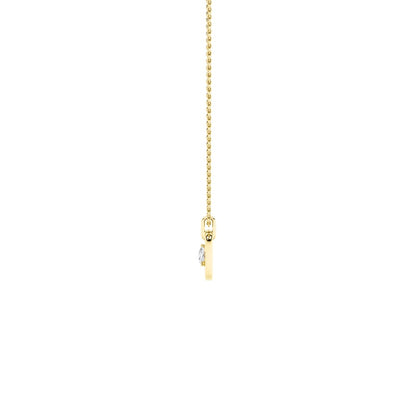 1CTW Pear Shaped Lab Grown Diamond (F/VS) Heart Shaped Dangle Pendant in 14K Gold