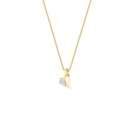 1CTW Pear Shaped Lab Grown Diamond (F/VS) Heart Shaped Dangle Pendant in 14K Gold
