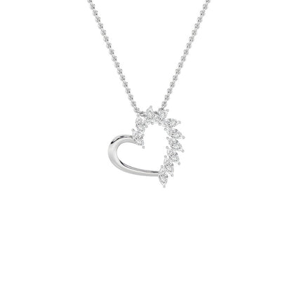 2CTW Marquise Shaped Lab Grown Diamond (F/VS) Heart Shaped Pendant in 14K Gold