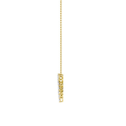 2CTW Marquise Shaped Lab Grown Diamond (F/VS) Heart Shaped Pendant in 14K Gold