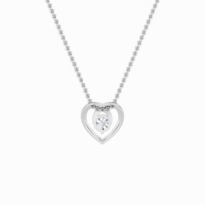 1CTW Round Shaped Lab Grown Diamond (F/VS) Heart Shaped Pendant in 14K Gold
