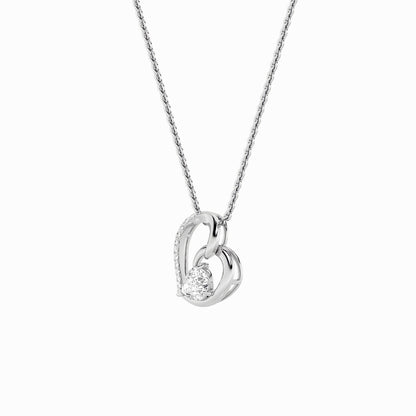 2CTW Pear Shaped Lab Grown Diamond (F/VS) Heart Shaped Pendant in 14K Gold