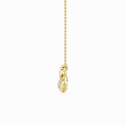 2CTW Pear Shaped Lab Grown Diamond (F/VS) Heart Shaped Pendant in 14K Gold