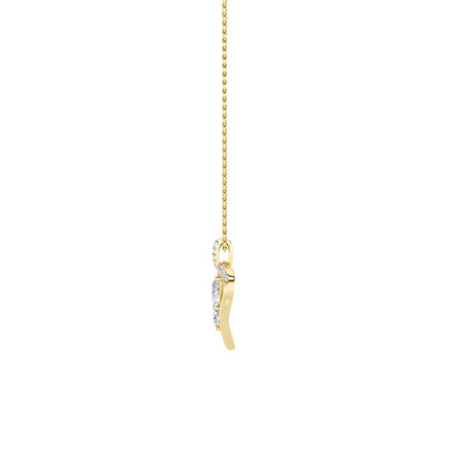 2.5CTW Marquise Shaped Lab Grown Diamond (F/VS) Heart Shaped Pendant in 14K Gold