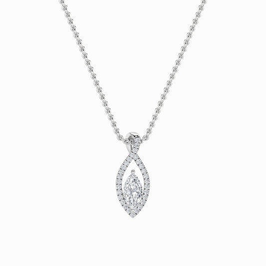 1.25CTW Marquise Shaped Lab Grown Diamond (F/VS) Heart Shaped Pendant in 14K Gold
