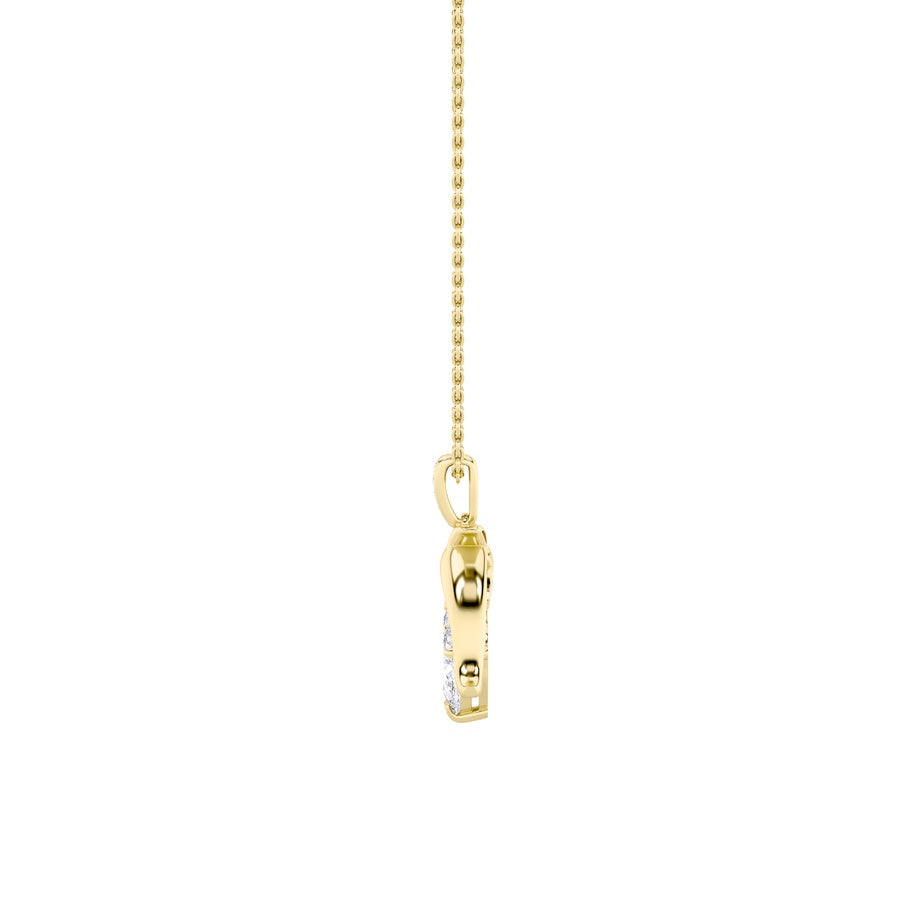 2CTW Marquise Shaped Lab Grown Diamond (F/VS) Dolphin Pendant in 14K Gold