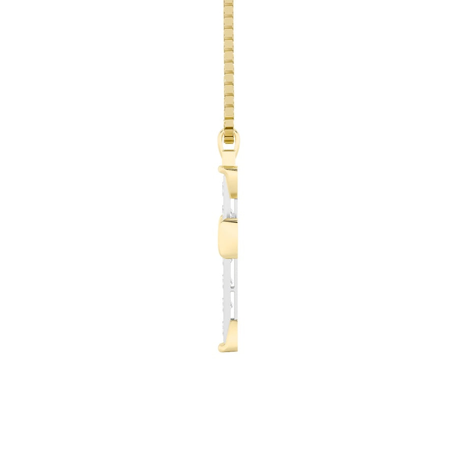 3CTW Round Shaped Lab Grown Diamond (F/VS) Cross Pendant in 14K Gold