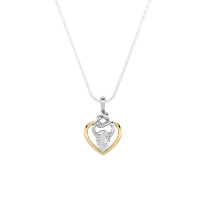 1.5CTW Pear Shaped Lab Grown Diamond (F/VS) Heart Shaped Pendant in 14K Gold