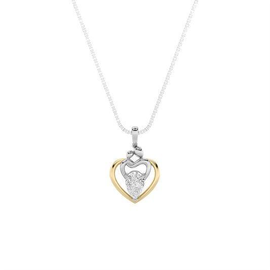 1.5CTW Pear Shaped Lab Grown Diamond (F/VS) Heart Shaped Pendant in 14K Gold