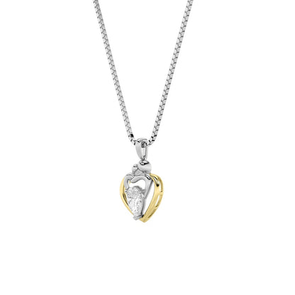 1.5CTW Pear Shaped Lab Grown Diamond (F/VS) Heart Shaped Pendant in 14K Gold