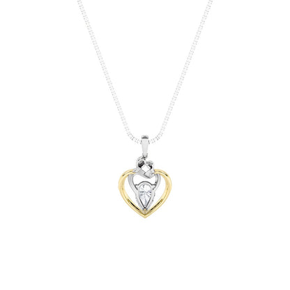 1.5CTW Pear Shaped Lab Grown Diamond (F/VS) Heart Shaped Pendant in 14K Gold
