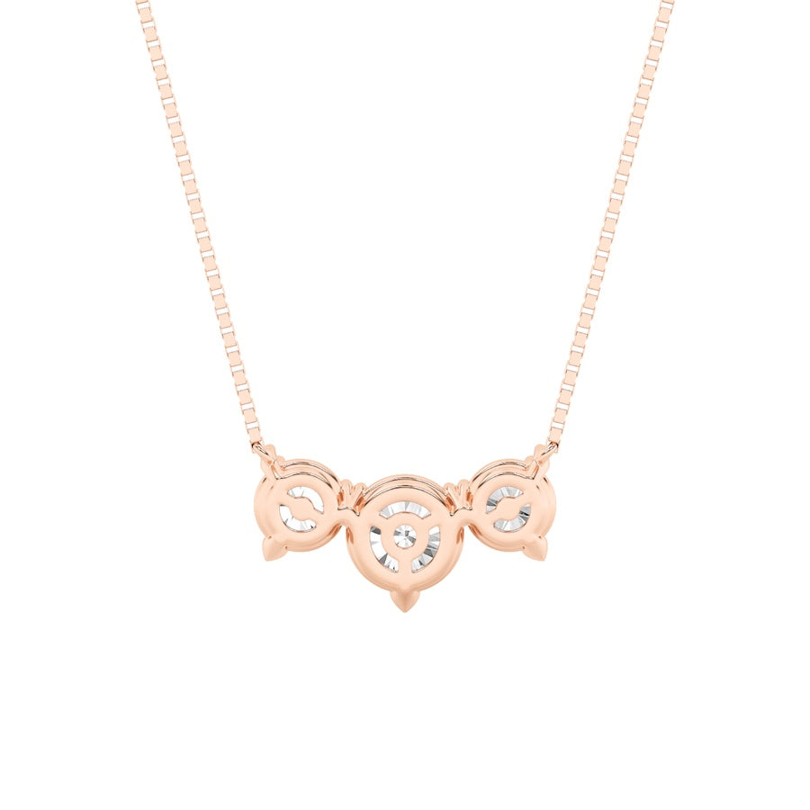 2CTW Round Shaped Lab Grown Diamond (F/VS) Three Stone Necklace in 14K Gold
