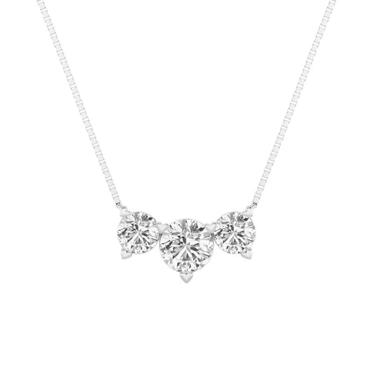 4.5CTW Round Shaped Lab Grown Diamond (F/VS) Seven Stone Necklace in 14K Gold