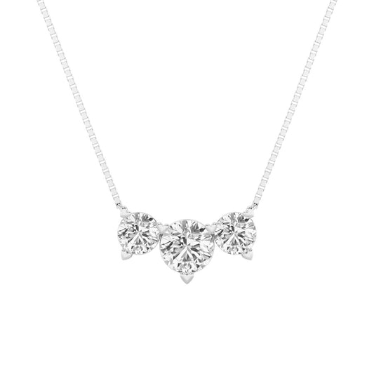 4.5CTW Round Shaped Lab Grown Diamond (F/VS) Seven Stone Necklace in 14K Gold
