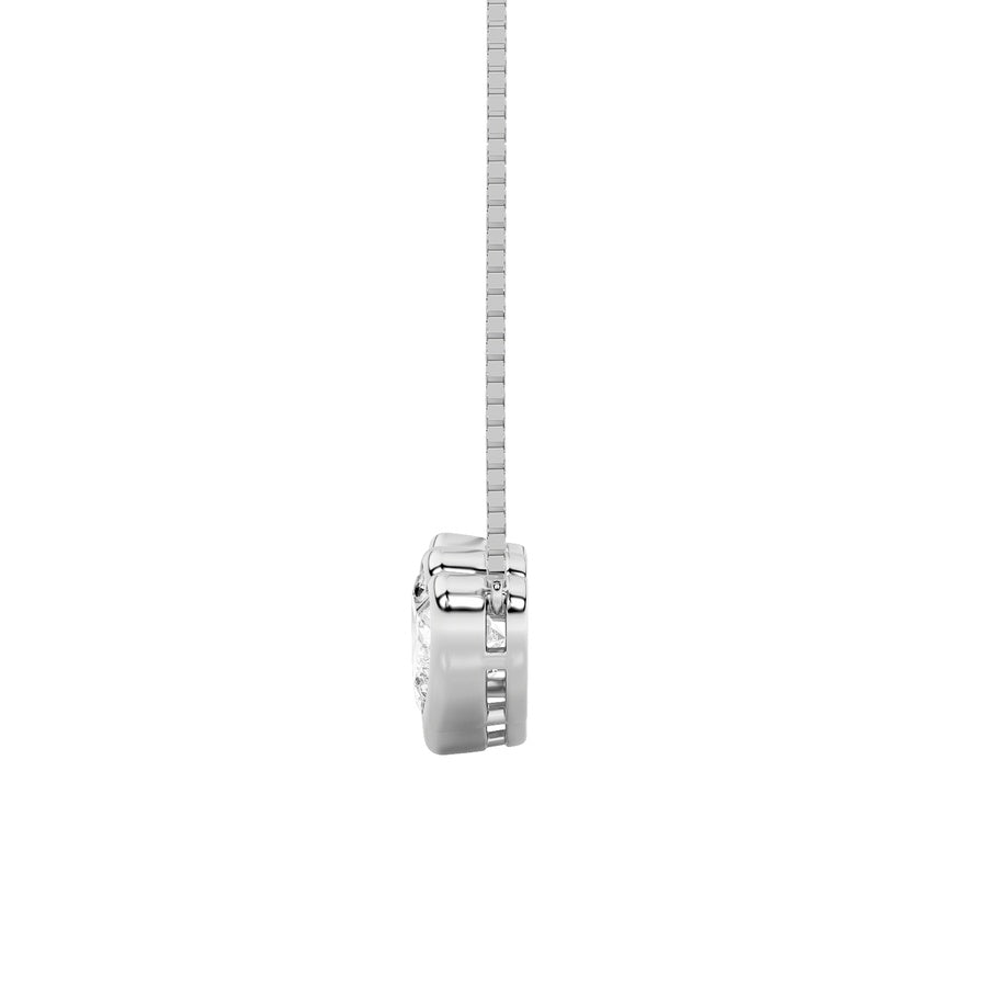 2CTW Pear Shaped Lab Grown Diamond (F/VS) Heart Shaped Necklace in 14K Gold