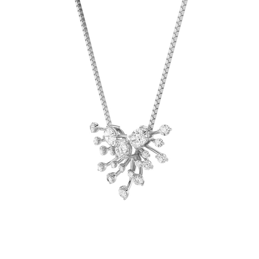 3CTW Round Shaped Lab Grown Diamond (F/VS) Astralis Necklace in 14K Gold