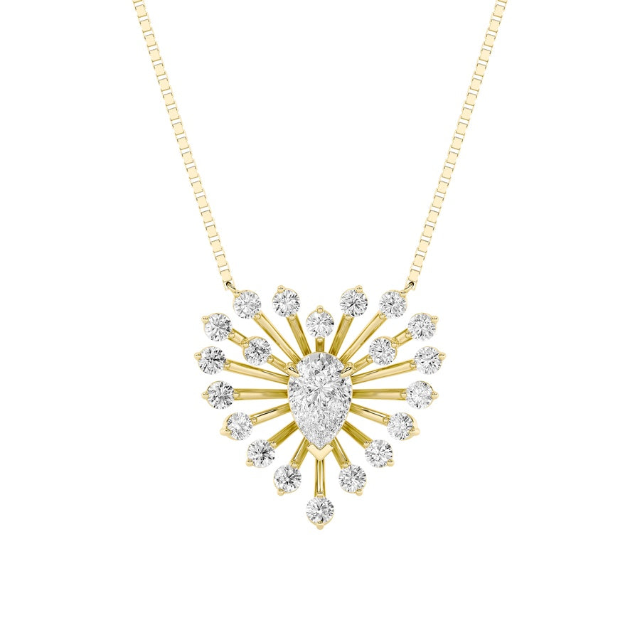 1.5CTW Pear Shaped Lab Grown Diamond (F/VS) Astralis Necklace in 14K Gold