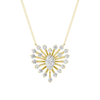 1.5CTW Pear Shaped Lab Grown Diamond (F/VS) Astralis Necklace in 14K Gold
