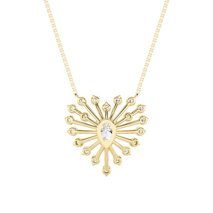 1.5CTW Pear Shaped Lab Grown Diamond (F/VS) Astralis Necklace in 14K Gold