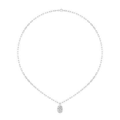 2CTW Oval Shaped Lab Grown Diamond (F/VS) Strata Chic Collection Necklace in 14K Gold