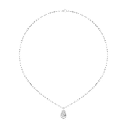 2CTW Pear Shaped Lab Grown Diamond (F/VS) Strata Chic Collection Necklace in 14K Gold