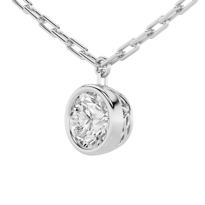2CTW Round Shaped Lab Grown Diamond (F/VS) Strata Chic Collection Necklace in 14K Gold