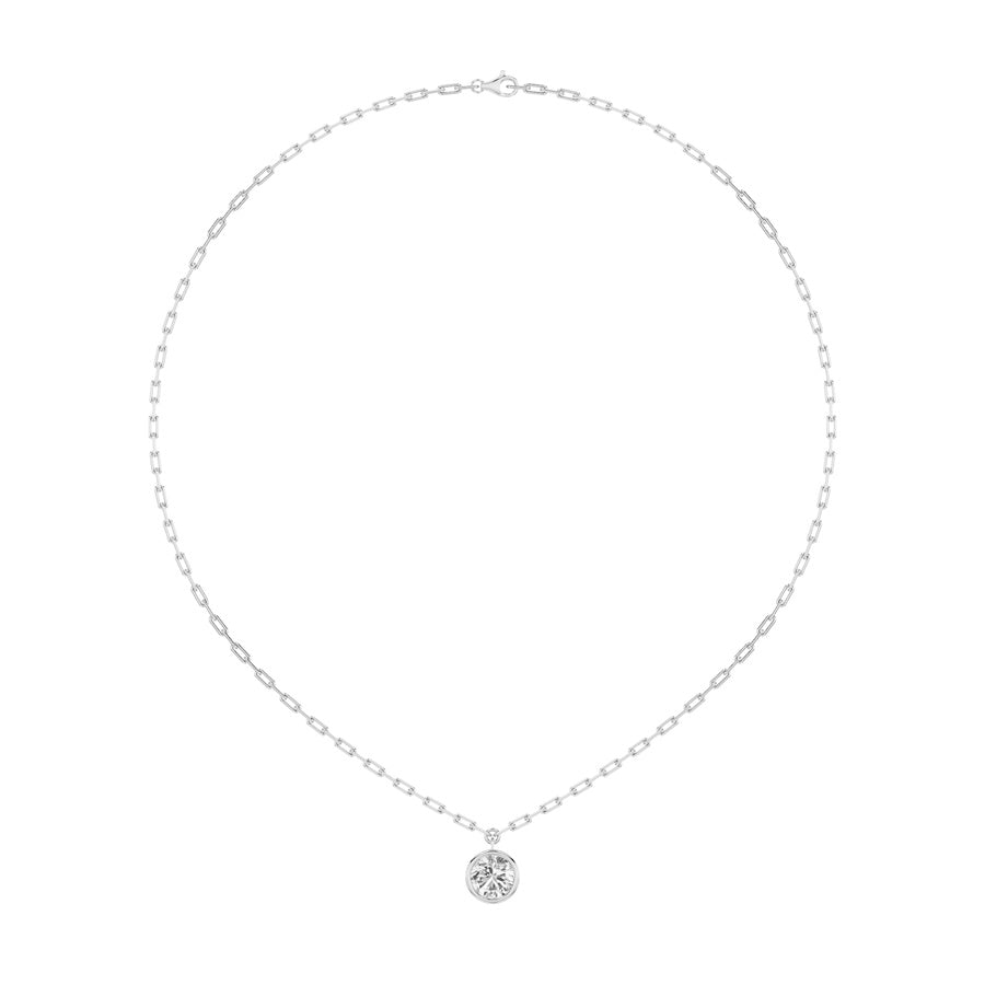 2CTW Round Shaped Lab Grown Diamond (F/VS) Strata Chic Collection Necklace in 14K Gold