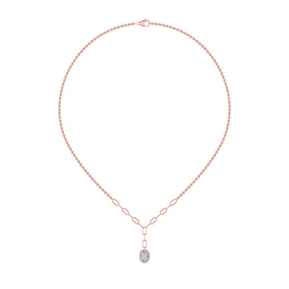 1.5CTW Oval Shaped Lab Grown Diamond (F/VS) Solitaire Necklace in 14K Gold