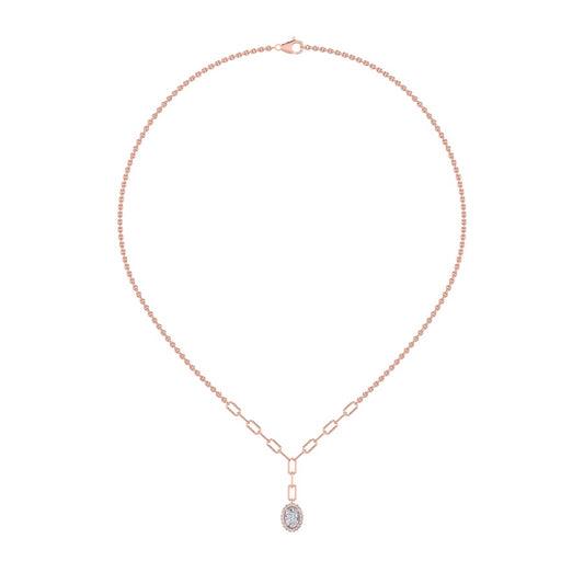 1.5CTW Oval Shaped Lab Grown Diamond (F/VS) Solitaire Necklace in 14K Gold