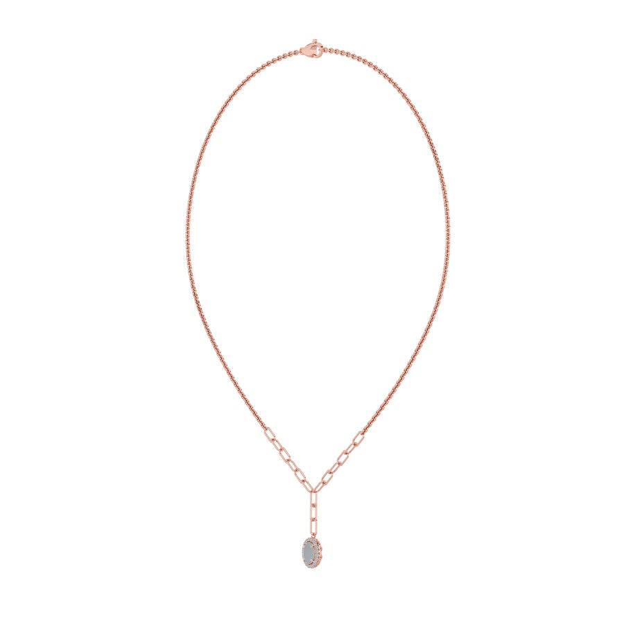 1.5CTW Oval Shaped Lab Grown Diamond (F/VS) Solitaire Necklace in 14K Gold