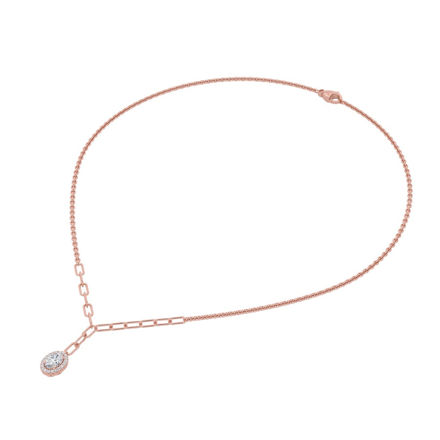 1.5CTW Oval Shaped Lab Grown Diamond (F/VS) Solitaire Necklace in 14K Gold