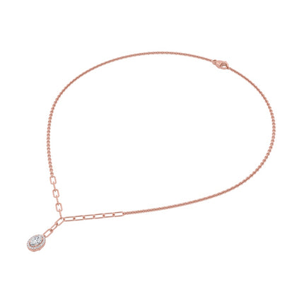 1.5CTW Oval Shaped Lab Grown Diamond (F/VS) Solitaire Necklace in 14K Gold