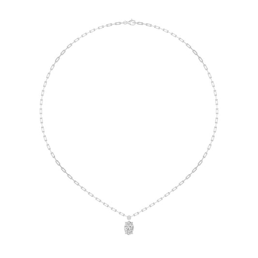 2CTW Oval Shaped Lab Grown Diamond (F/VS) Strata Chic Collection Necklace in 14K Gold
