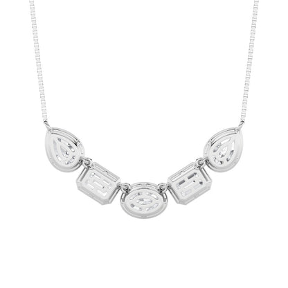 2.5CTW Oval Shaped Lab Grown Diamond (F/VS) Five Stone Necklace in 14K Gold