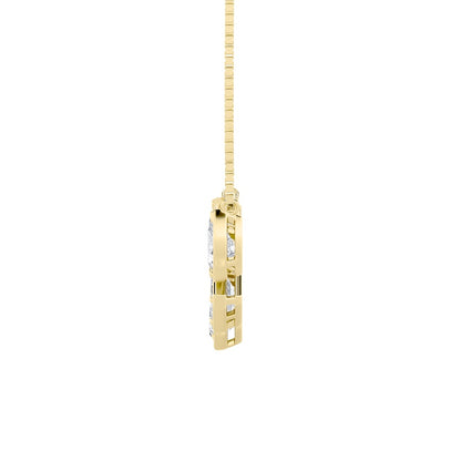 2.5CTW Oval Shaped Lab Grown Diamond (F/VS) Five Stone Necklace in 14K Gold
