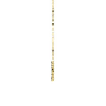 4CTW Emerald, Pear, Oval and Round Shaped Lab Grown Diamond (F/VS) Station Necklace in 14K Gold