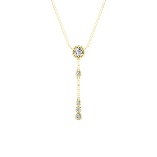 0.4CTW Round Shaped Lab Grown Diamond (G/VS) Necklace in 14K Yellow Gold Over Silver