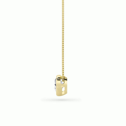1CTW Heart Shaped Lab Grown Diamond (F/VS) Bezel Set Solitaire Pendant in 14K Gold