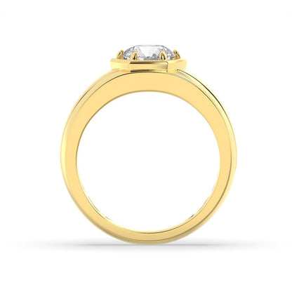 2CTW Round Shaped Lab Grown Diamond (F/VS) Mens Ring in 14K White Gold