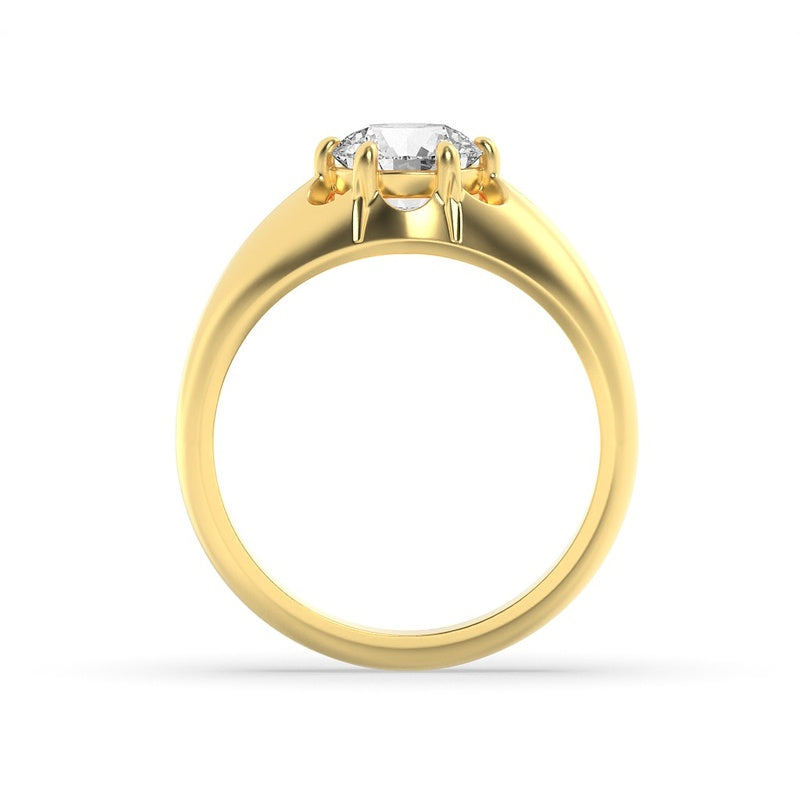 2CTW Round Shaped Lab Grown Diamond (F/VS) Mens Ring in 14K Gold