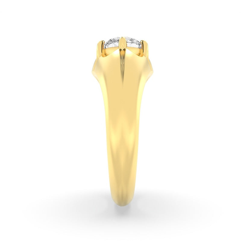 2CTW Round Shaped Lab Grown Diamond (F/VS) Mens Ring in 14K Gold