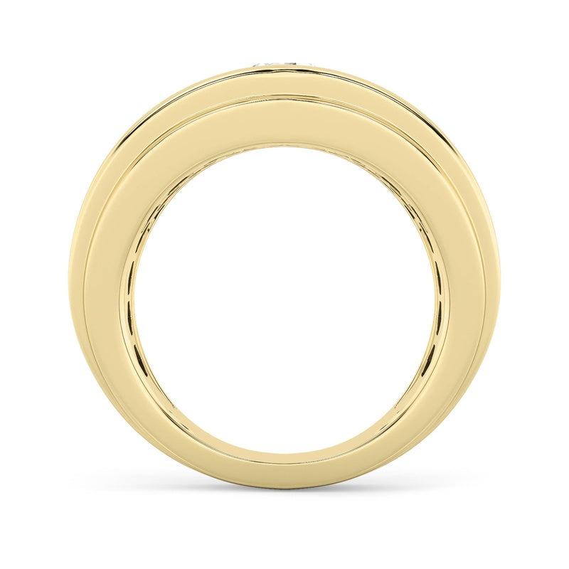 3CTW Round Shaped Lab Grown Diamond (G/VS) Mens Ring in 14K Gold