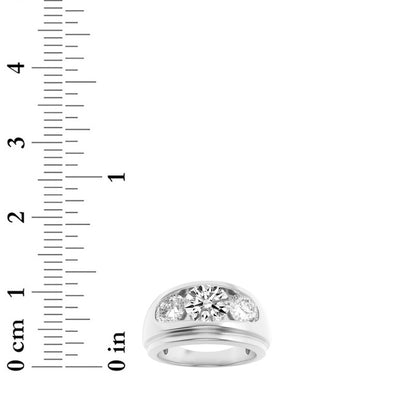3CTW Round Shaped Lab Grown Diamond (G/VS) Mens Ring in 14K Gold