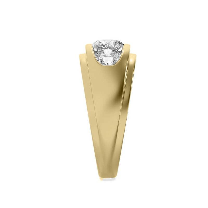 3CTW Round Shaped Lab Grown Diamond (G/VS) Mens Ring in 14K Gold